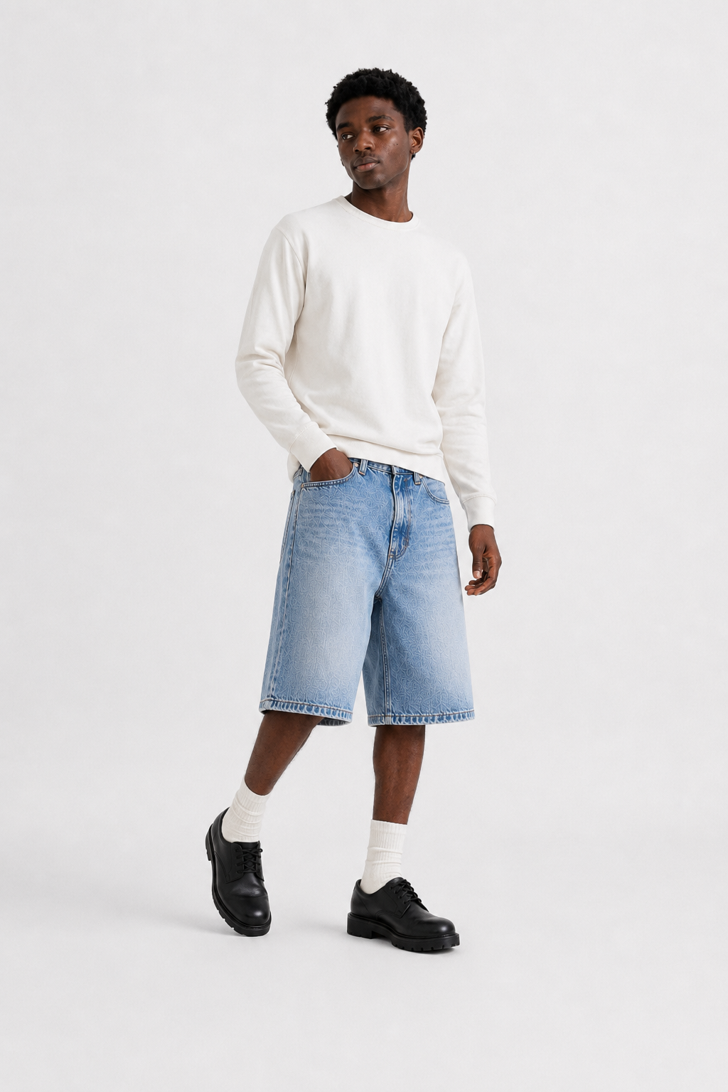 LIGHT WASH JORTS