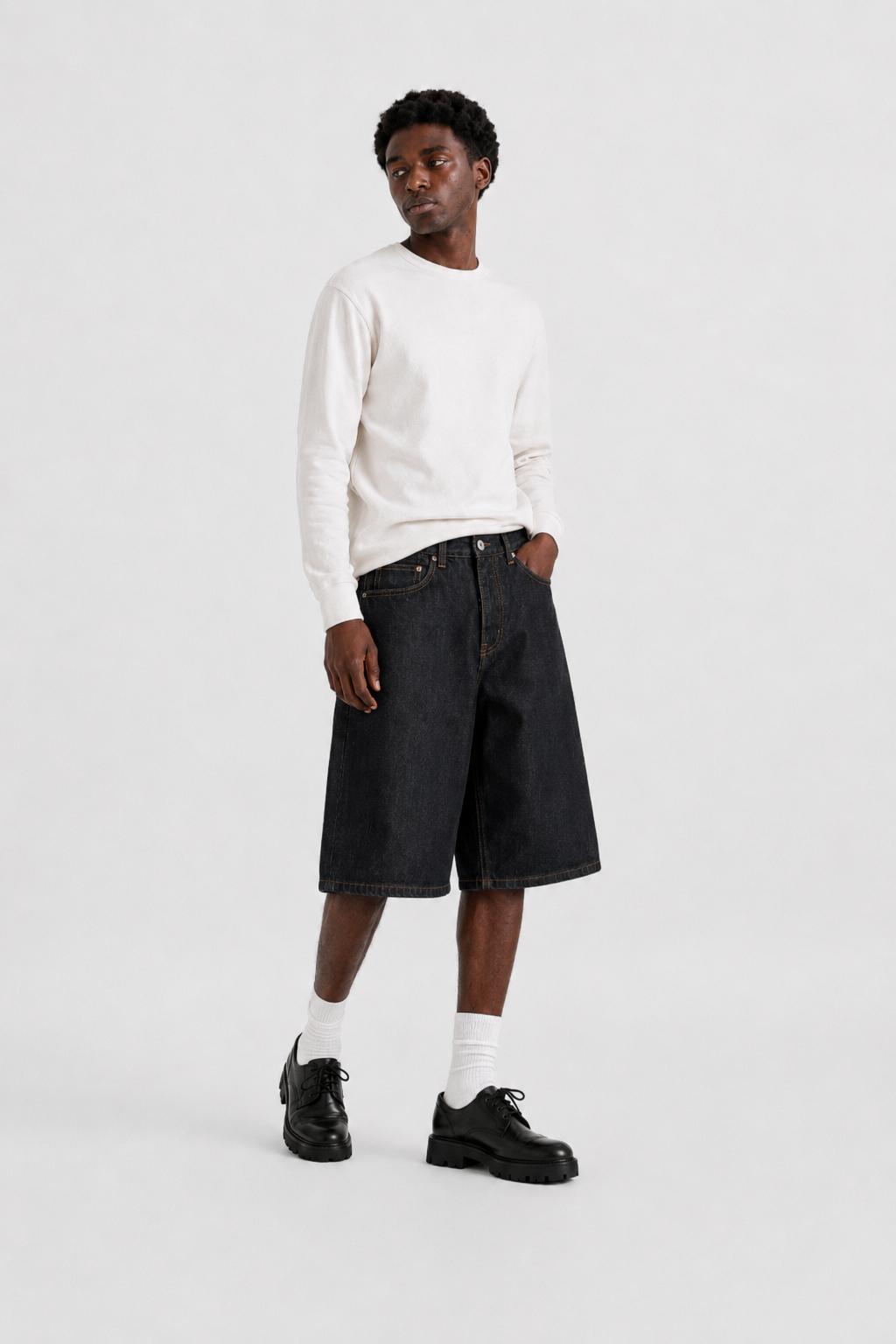 SELVEDGE DENIM JORTS [NOIR]